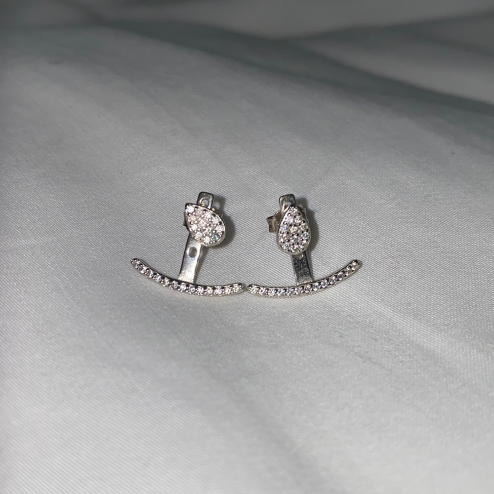 Dangling sterling silver earrings